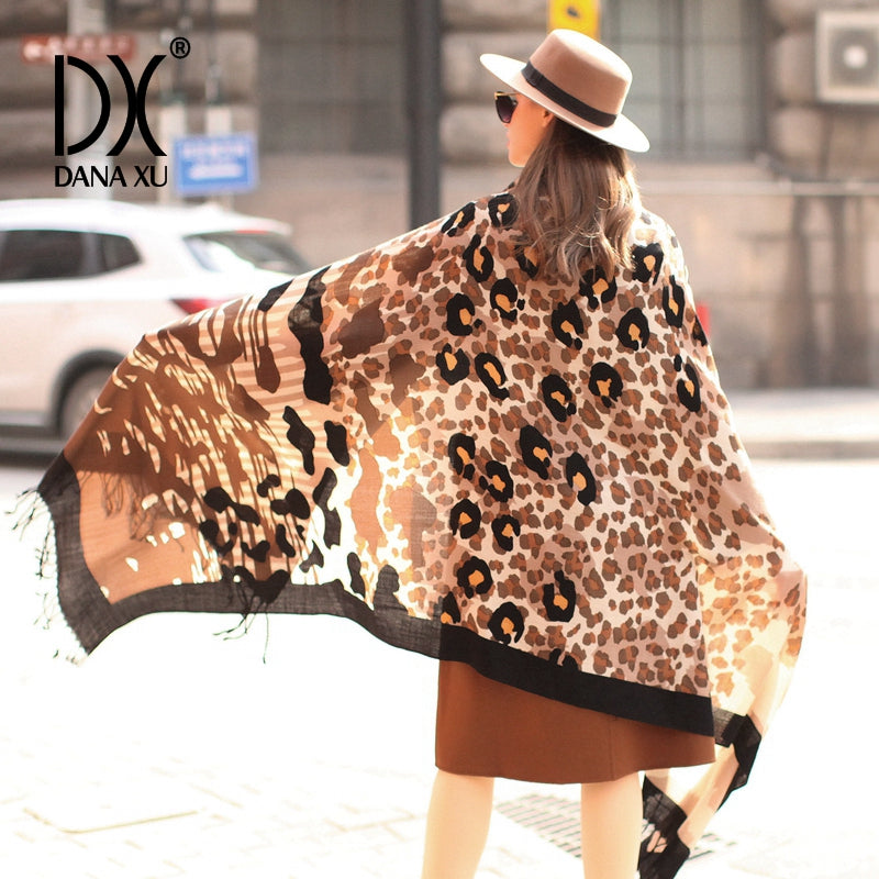 DANA XU 100% Merino Wool Extra Large Pashmina Blanket Travel Scarf Cashmere Wrap for Women Fall Winter Oversize Shawl Floral