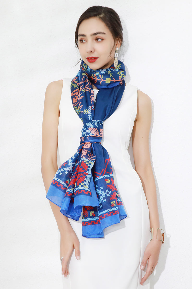 DANA XU Women's 100% Mulberry Satin Silk Pashmina Shawl Wraps Extra Large Floral Scarf for Evening Dresses, Soft Oversized