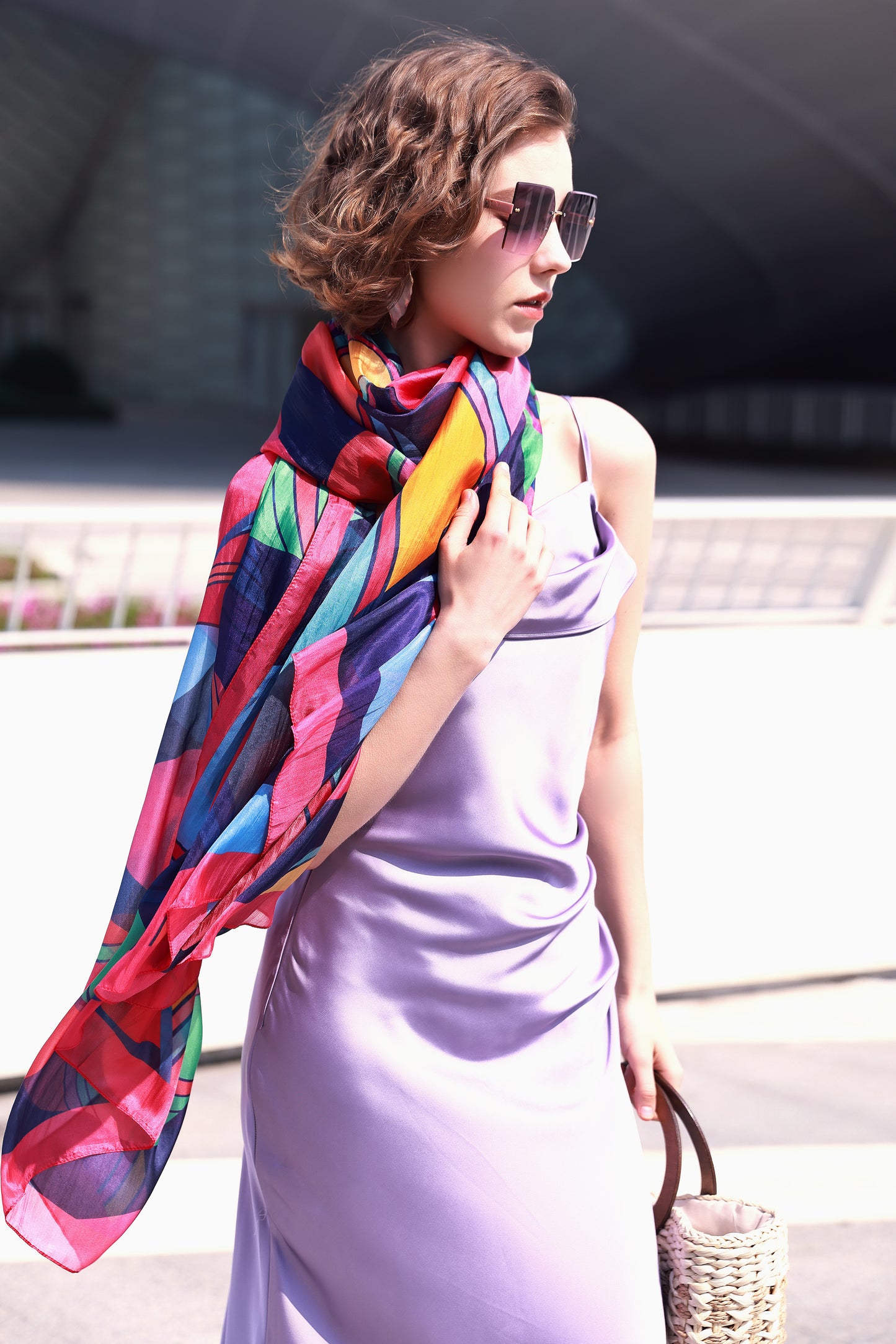 DANA XU Women's 100% Mulberry Satin Silk Pashmina Shawl Wraps Extra Large Floral Scarf for Evening Dresses, Soft Oversized