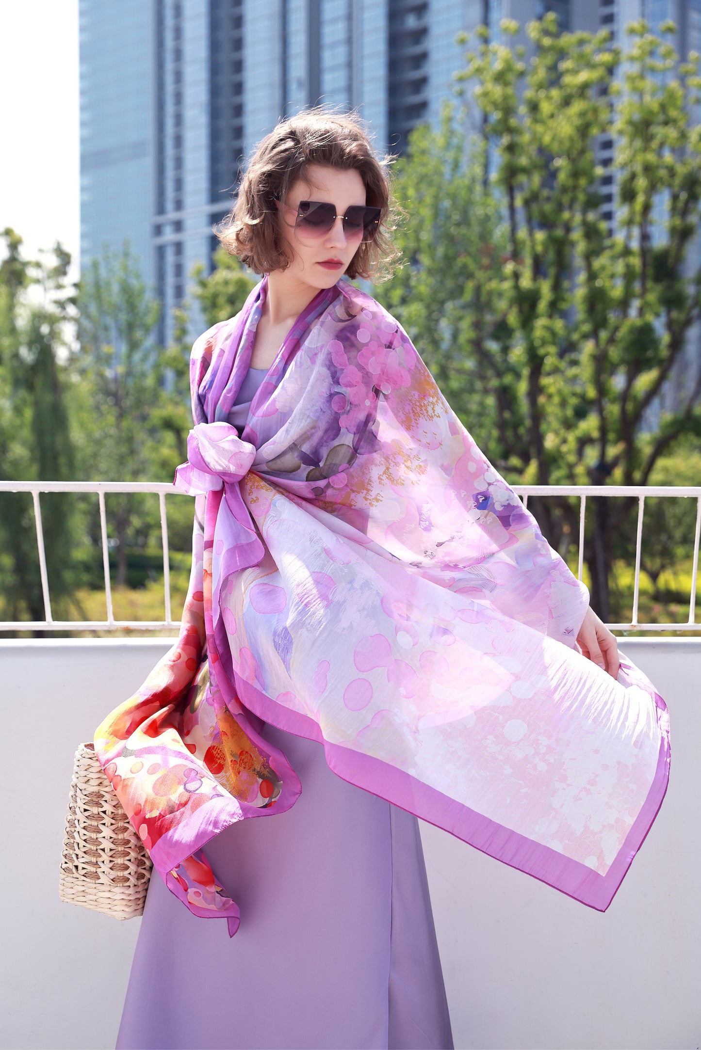 DANA XU Women's 100% Mulberry Satin Silk Pashmina Shawl Wraps Extra Large Floral Scarf for Evening Dresses, Soft Oversized