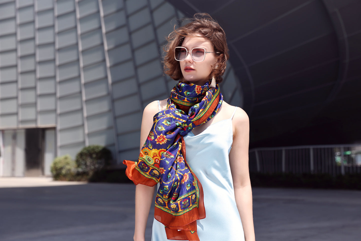 DANA XU Women's 100% Mulberry Satin Silk Pashmina Shawl Wraps Extra Large Floral Scarf for Evening Dresses, Soft Oversized