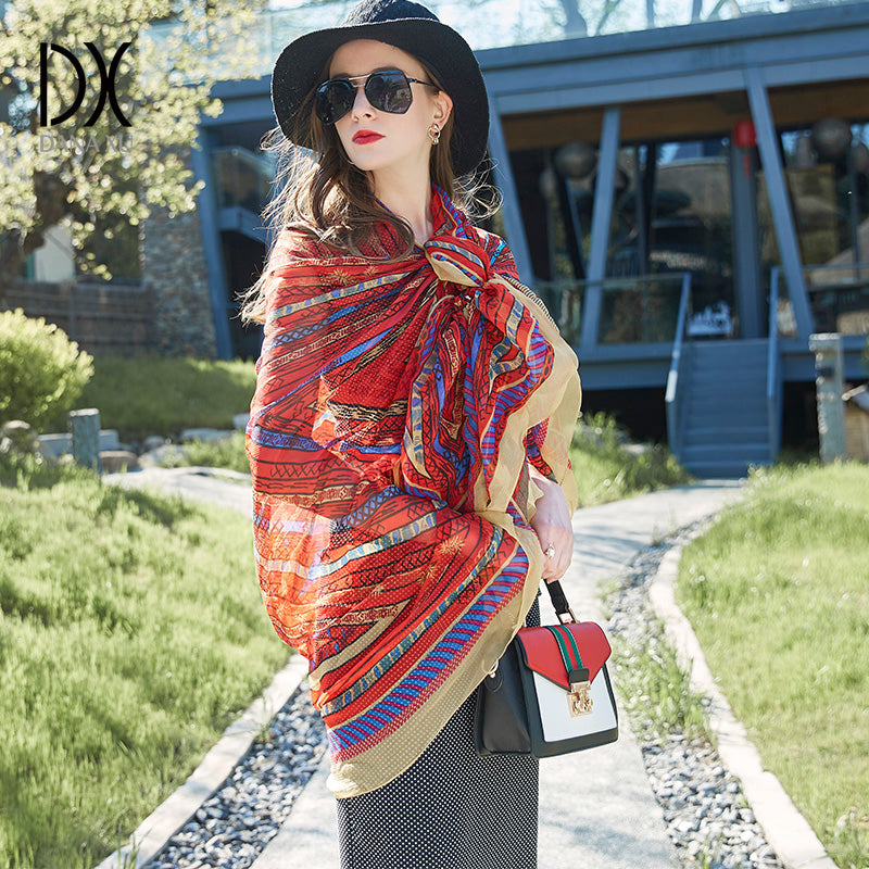 DANA XU Women's 100% Mulberry Satin Silk Pashmina Shawl Wraps Extra Large Floral Scarf for Evening Dresses, Soft Oversized