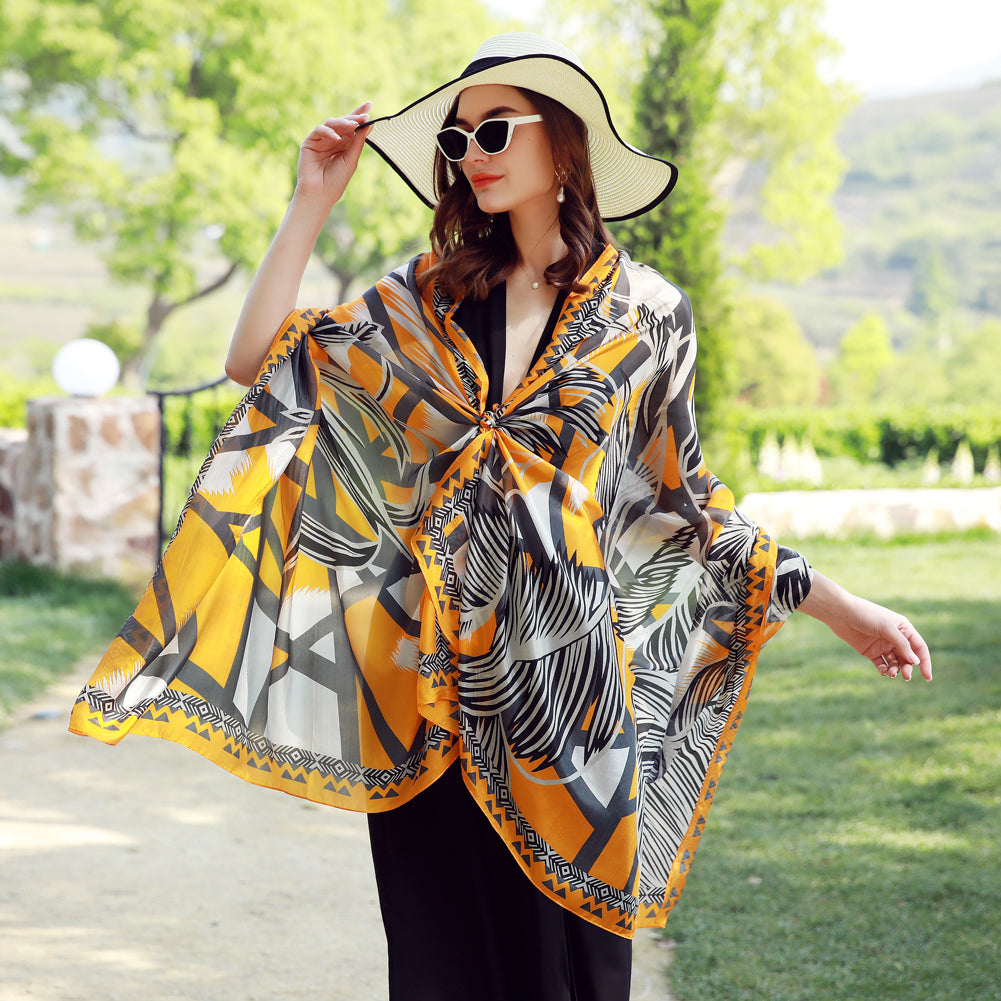 DANA XU Women's 100% Mulberry Satin Silk Pashmina Shawl Wraps Extra Large Floral Scarf for Evening Dresses, Soft Oversized