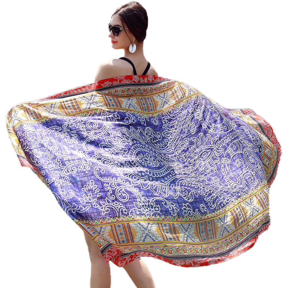 DANA XU Women's 100% Mulberry Satin Silk Pashmina Shawl Wraps Extra Large Floral Scarf for Evening Dresses, Soft Oversized