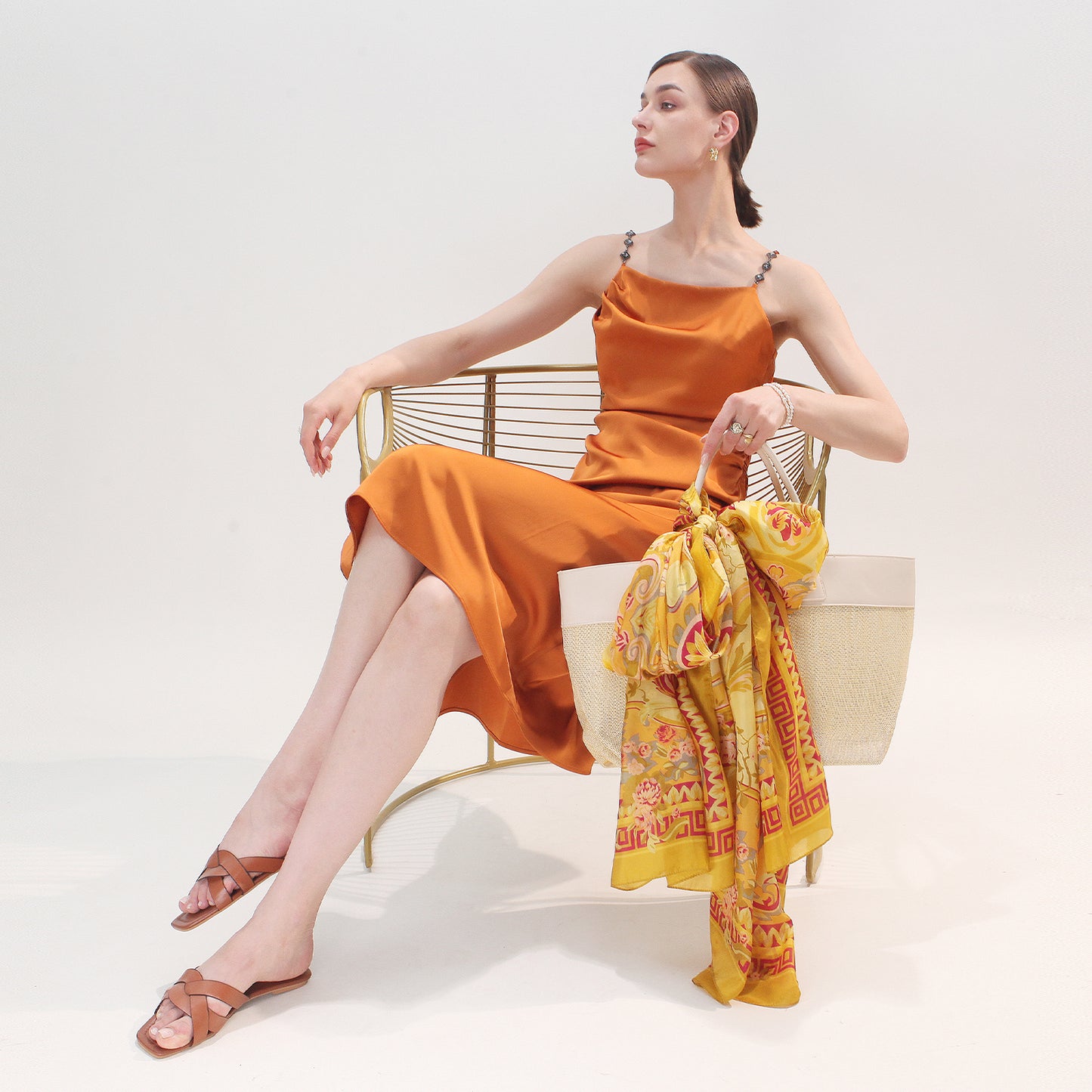 DANA XU Women's 100% Mulberry Satin Silk Pashmina Shawl Wraps Extra Large Floral Scarf for Evening Dresses, Soft Oversized