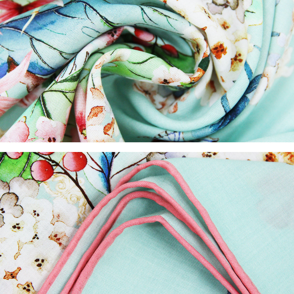 DANA XU 35”x35ââ‚?Rose Fiber Silk Scarf for Women Plant Fiber Eco-Friendly Breathable Naturally Scented Renewable Recycled