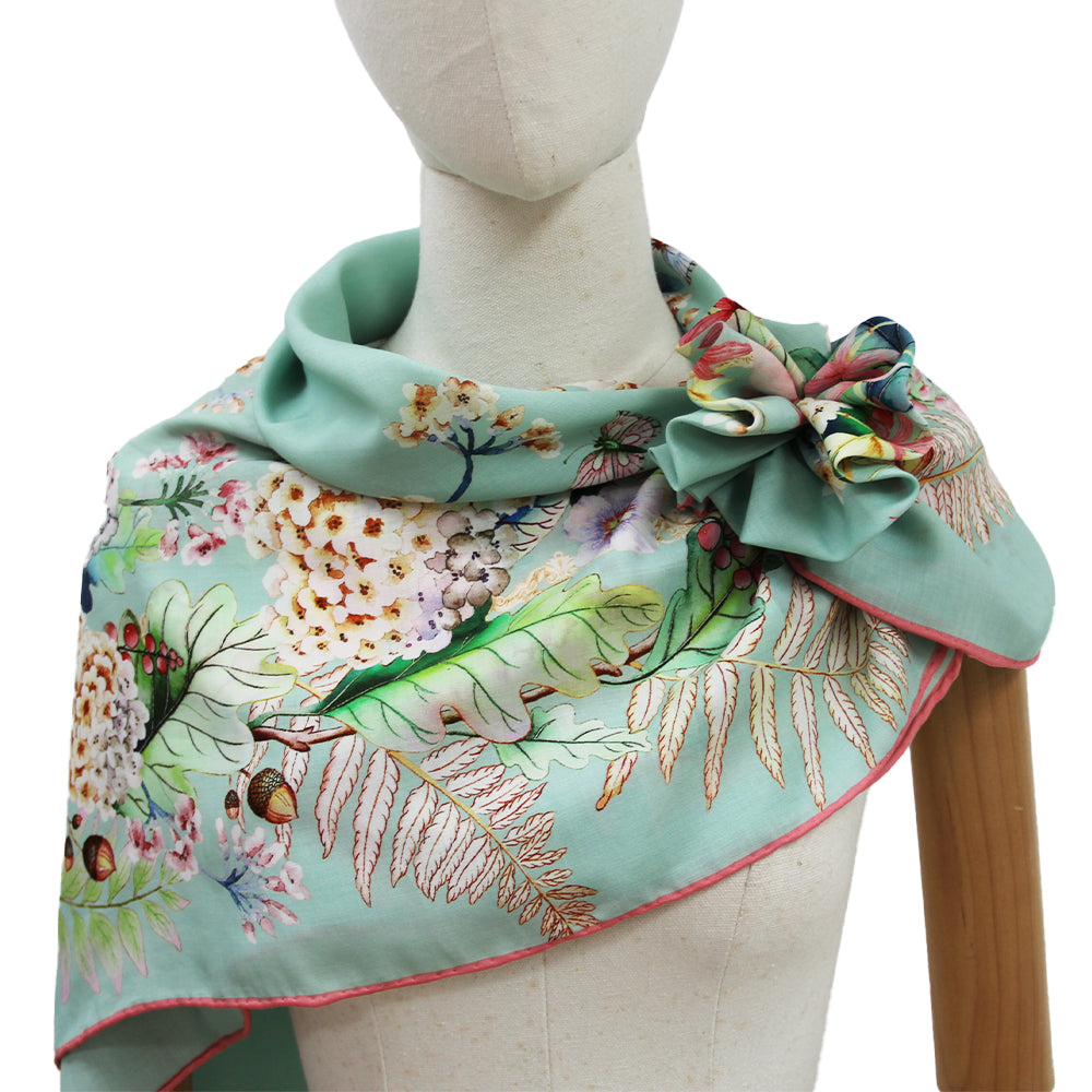 DANA XU 35”x35ââ‚?Rose Fiber Silk Scarf for Women Plant Fiber Eco-Friendly Breathable Naturally Scented Renewable Recycled