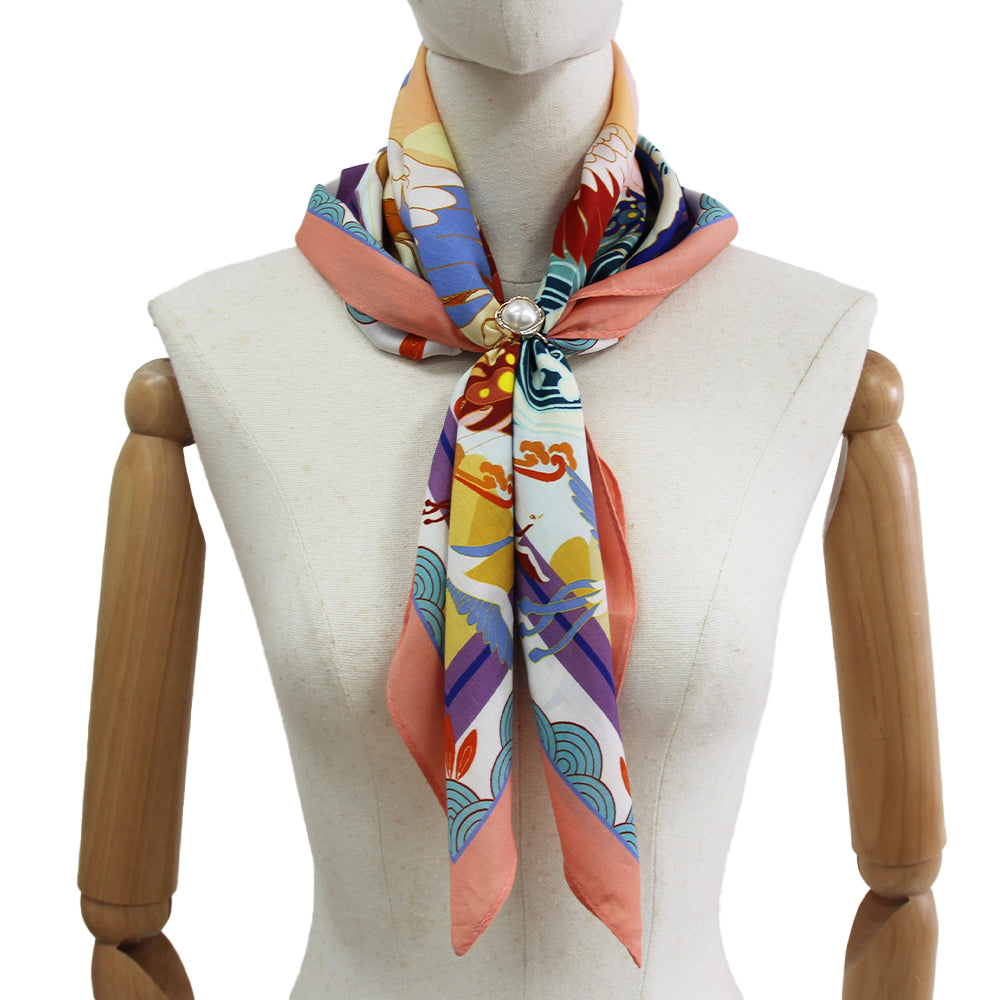 DANA XU 25”x25ââ‚?Rose Fiber Silk Scarf for Women Plant Fiber Eco-Friendly Breathable Naturally Scented Renewable Recycled