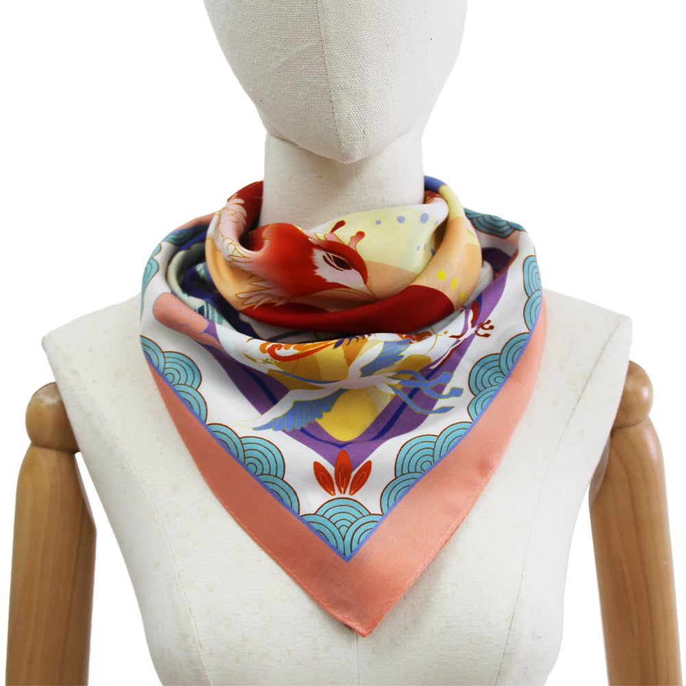 DANA XU 25”x25ââ‚?Rose Fiber Silk Scarf for Women Plant Fiber Eco-Friendly Breathable Naturally Scented Renewable Recycled