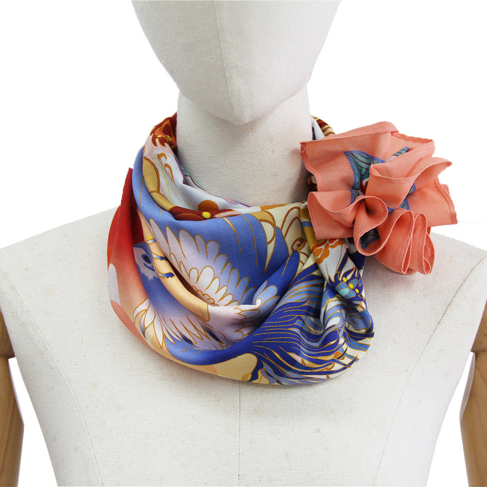 DANA XU 25”x25ââ‚?Rose Fiber Silk Scarf for Women Plant Fiber Eco-Friendly Breathable Naturally Scented Renewable Recycled