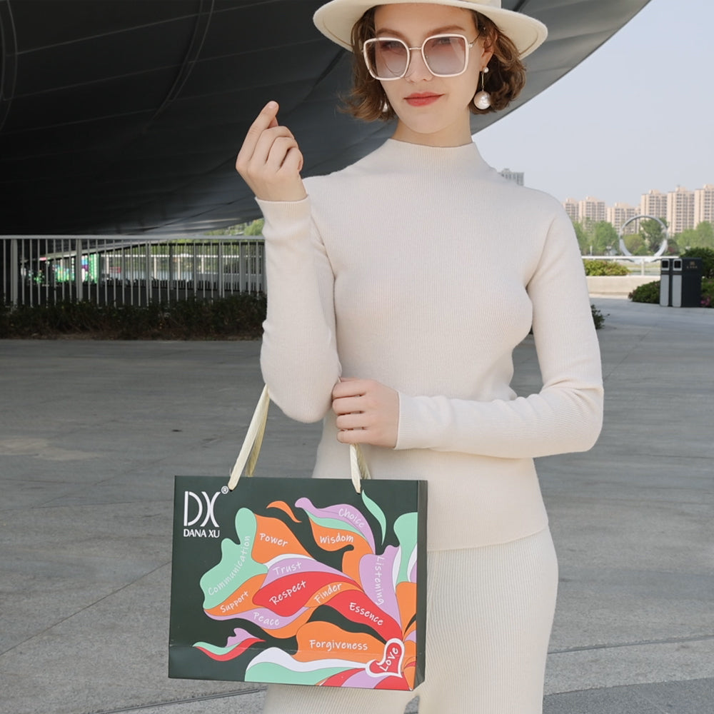 DANA XU 100% Merino Wool Extra Large Pashmina Blanket Travel Scarf Cashmere Wrap for Women Fall Winter Oversize Shawl Floral