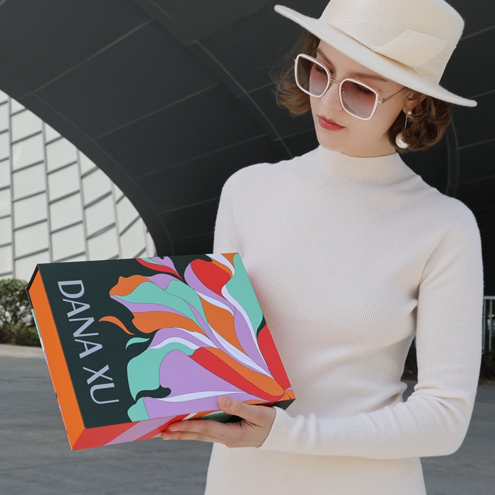 DANA XU 100% Merino Wool Extra Large Pashmina Blanket Travel Scarf Cashmere Wrap for Women Fall Winter Oversize Shawl Floral