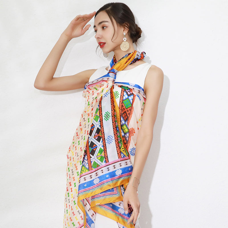 DANA XU Women's 100% Mulberry Satin Silk Pashmina Shawl Wraps Extra Large Floral Scarf for Evening Dresses, Soft Oversized