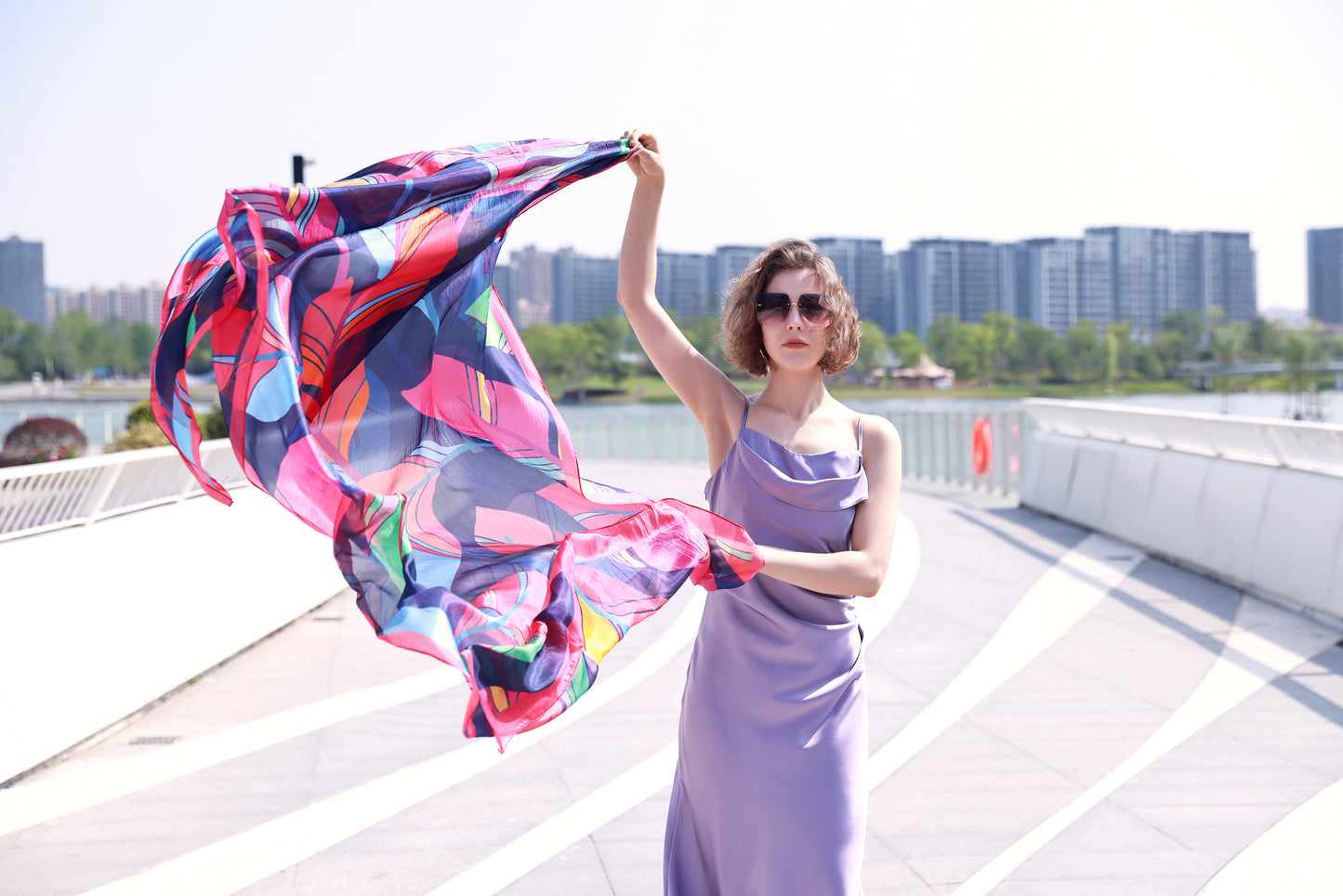 DANA XU Women's 100% Mulberry Satin Silk Pashmina Shawl Wraps Extra Large Floral Scarf for Evening Dresses, Soft Oversized