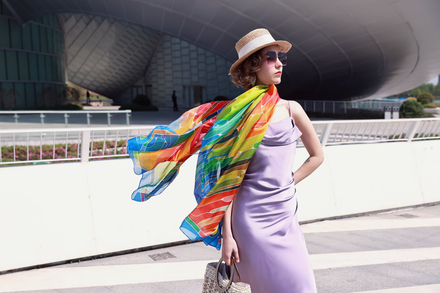 DANA XU Women's 100% Mulberry Satin Silk Pashmina Shawl Wraps Extra Large Floral Scarf for Evening Dresses, Soft Oversized