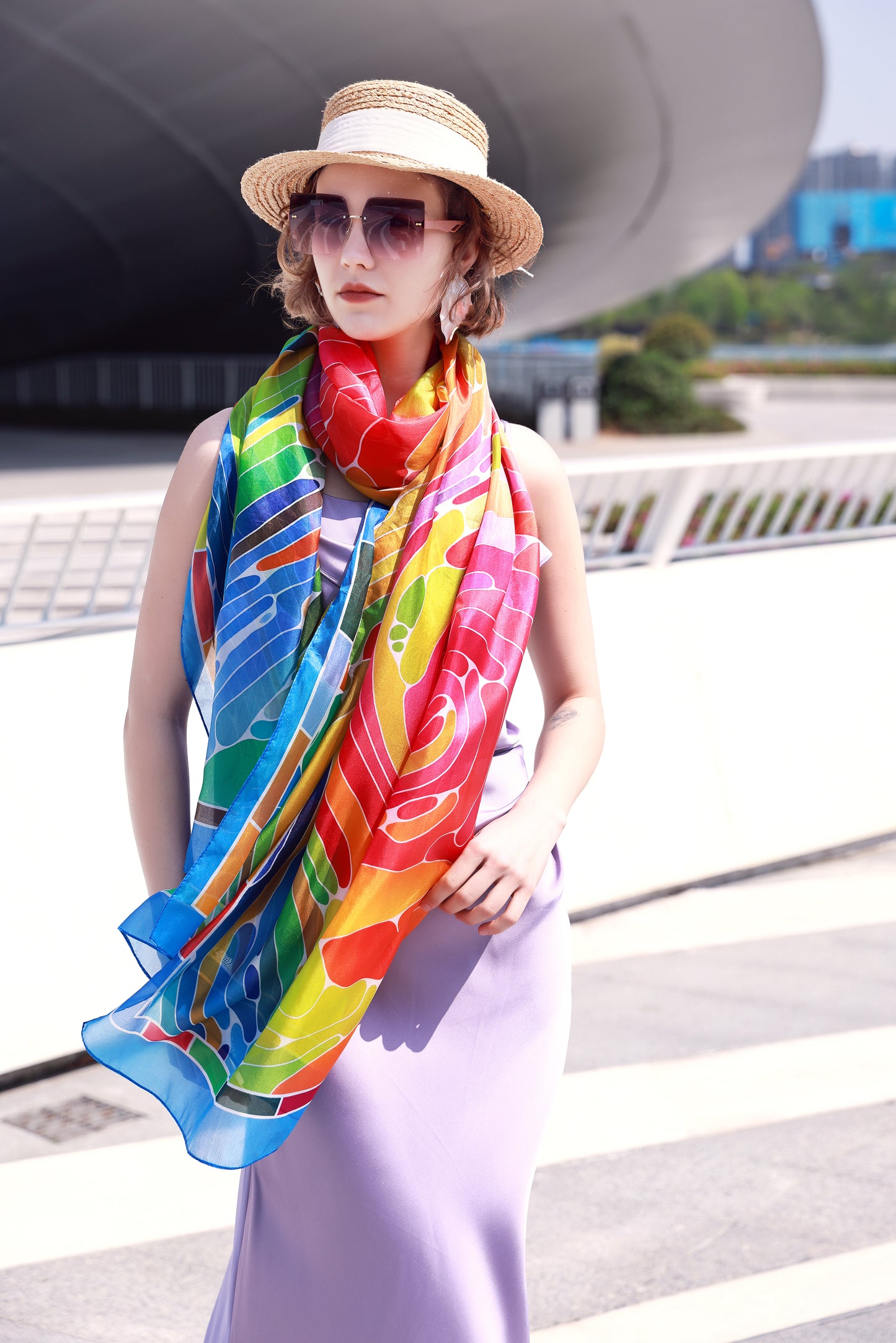 DANA XU Women's 100% Mulberry Satin Silk Pashmina Shawl Wraps Extra Large Floral Scarf for Evening Dresses, Soft Oversized