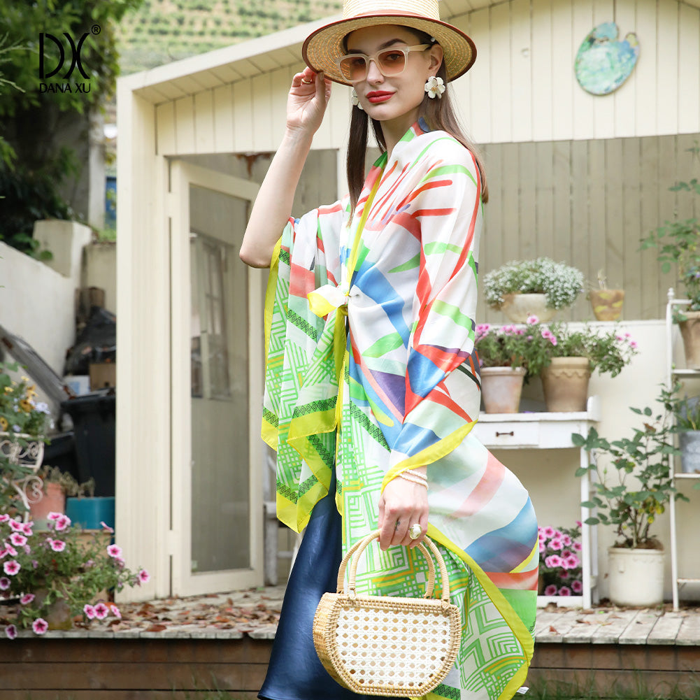 DANA XU Women's 100% Mulberry Satin Silk Pashmina Shawl Wraps Extra Large Floral Scarf for Evening Dresses, Soft Oversized