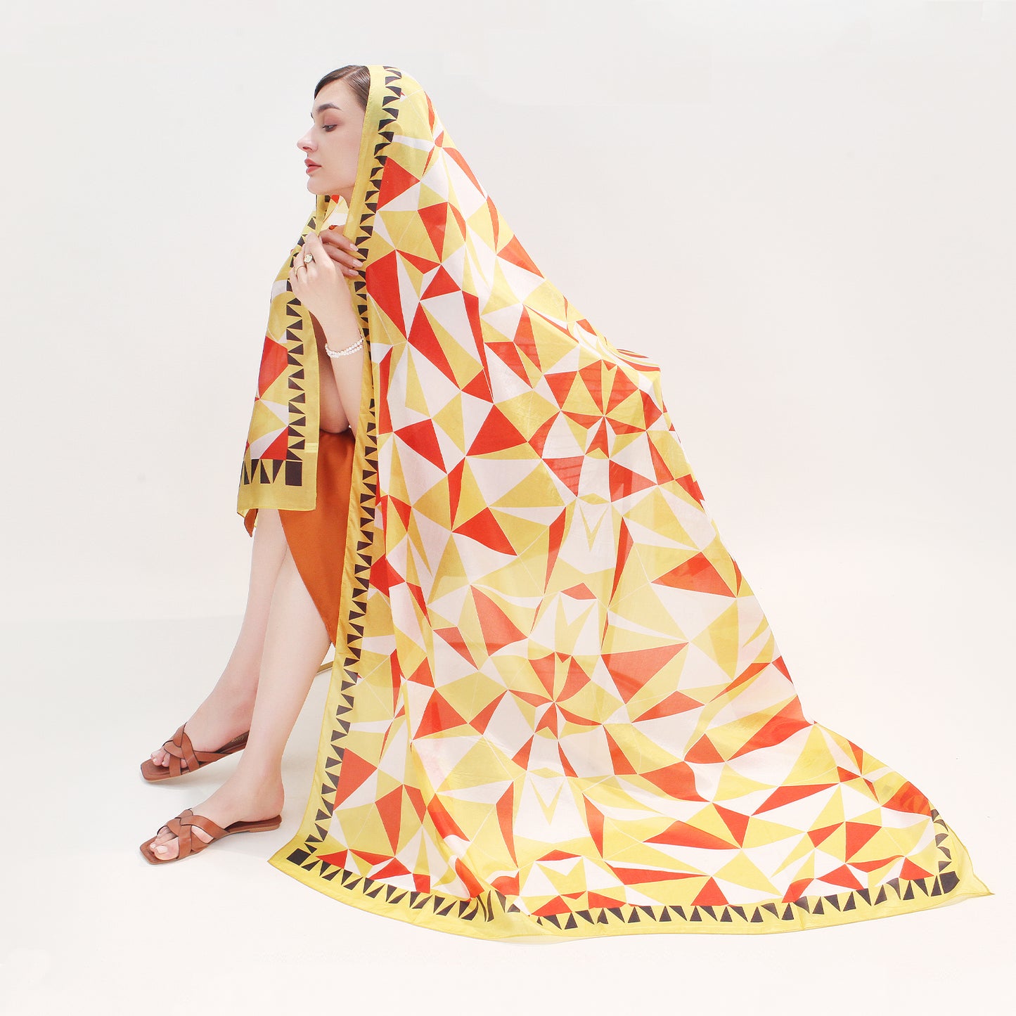 DANA XU Women's 100% Mulberry Satin Silk Pashmina Shawl Wraps Extra Large Floral Scarf for Evening Dresses, Soft Oversized