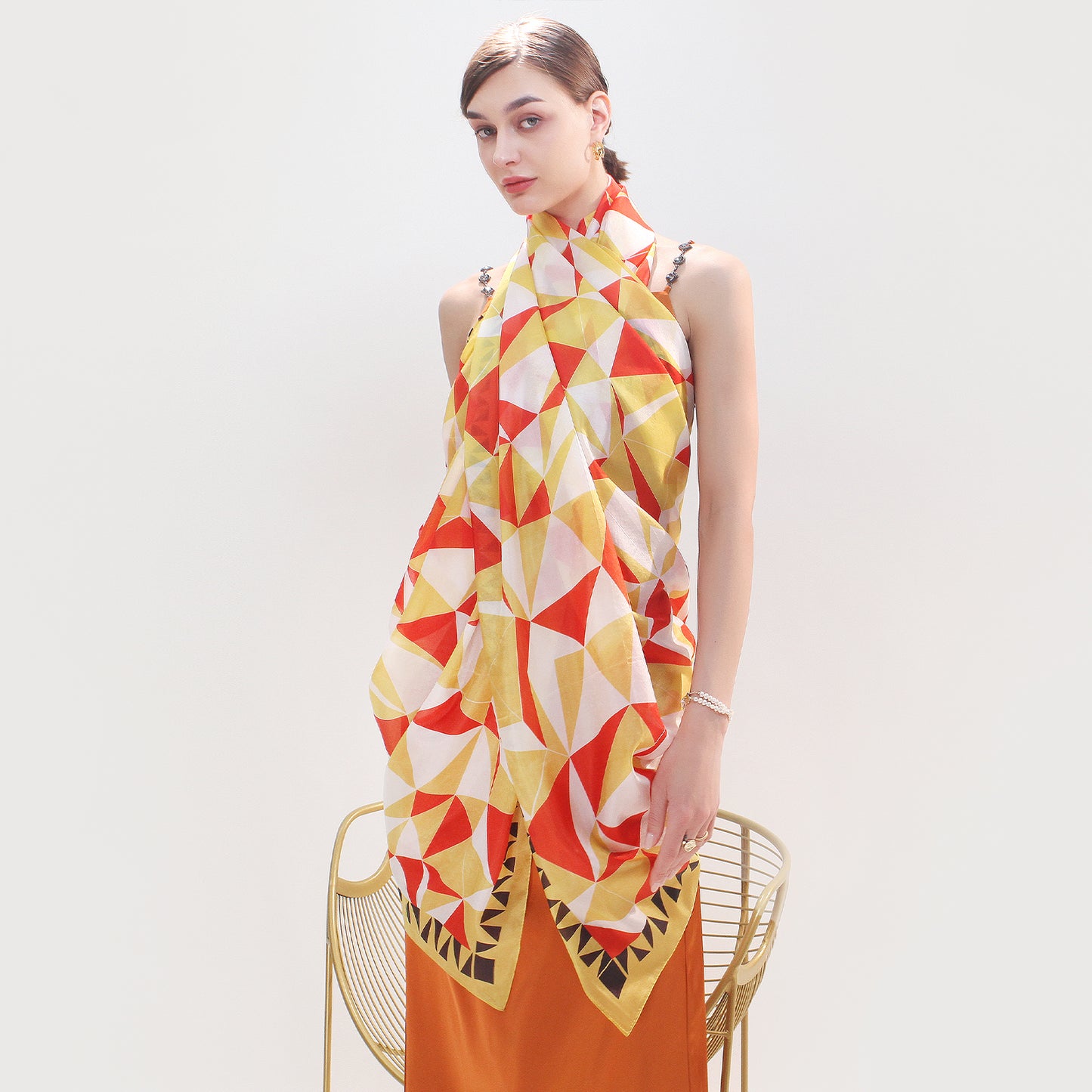 DANA XU Women's 100% Mulberry Satin Silk Pashmina Shawl Wraps Extra Large Floral Scarf for Evening Dresses, Soft Oversized