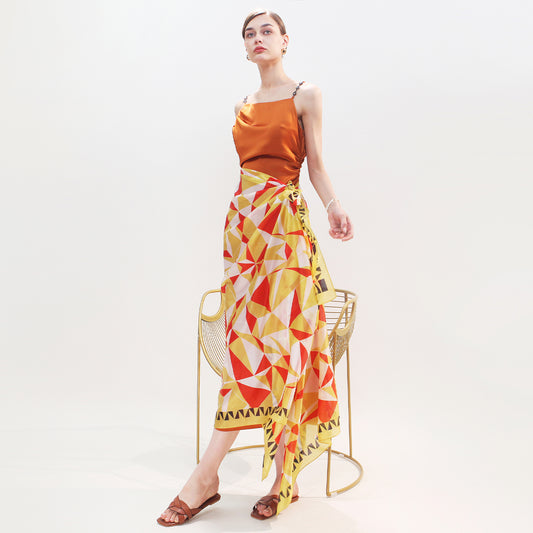 DANA XU Women's 100% Mulberry Satin Silk Pashmina Shawl Wraps Extra Large Floral Scarf for Evening Dresses, Soft Oversized