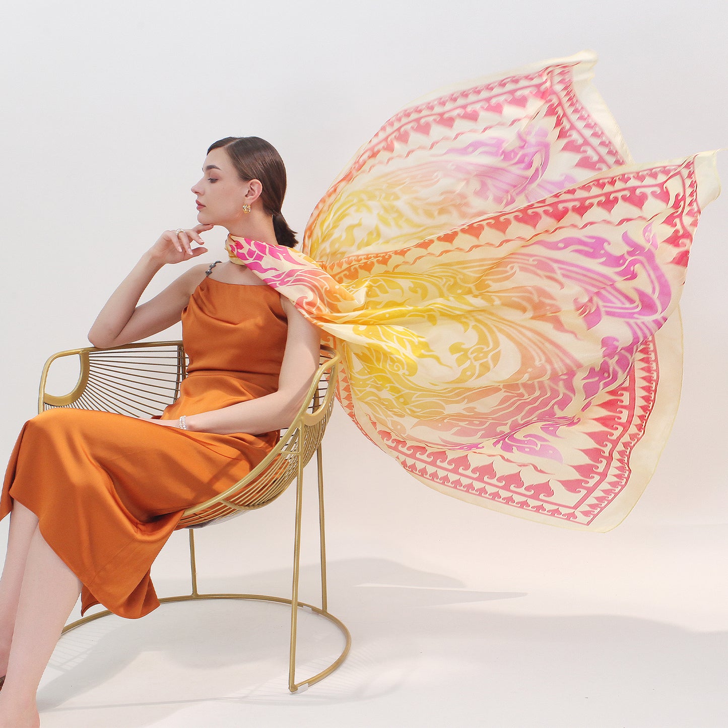 DANA XU Women's 100% Mulberry Satin Silk Pashmina Shawl Wraps Extra Large Floral Scarf for Evening Dresses, Soft Oversized