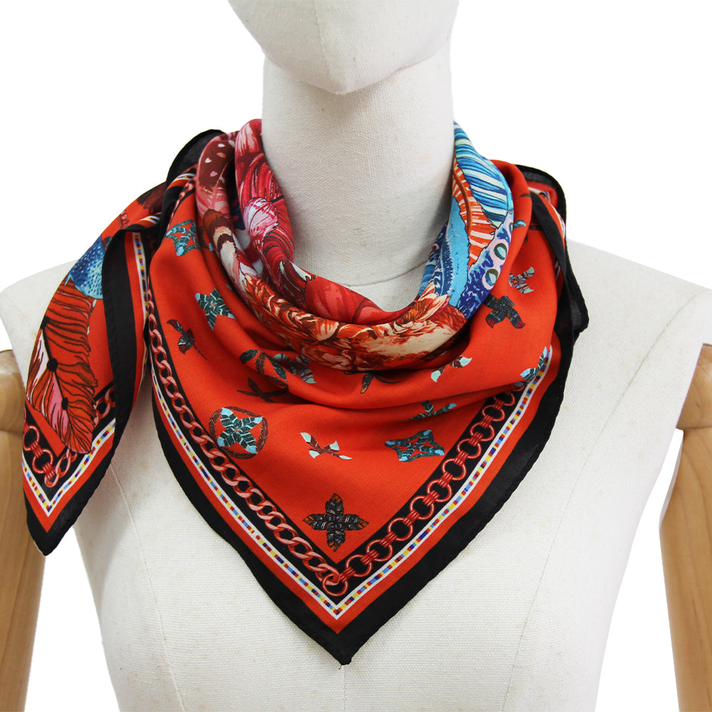 DANA XU 25”x25ââ‚?Rose Fiber Silk Scarf for Women Plant Fiber Eco-Friendly Breathable Naturally Scented Renewable Recycled