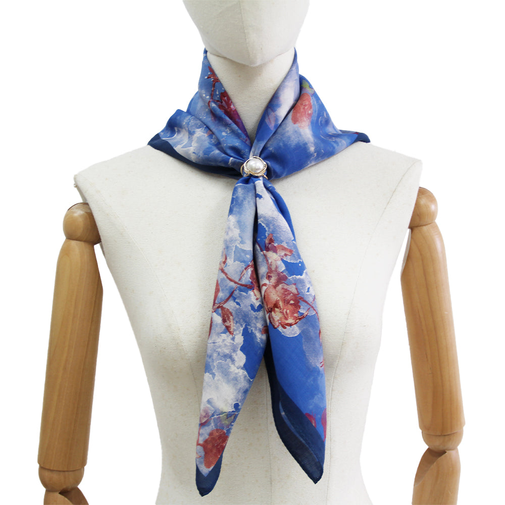 DANA XU 25”x25ââ‚?Rose Fiber Silk Scarf for Women Plant Fiber Eco-Friendly Breathable Naturally Scented Renewable Recycled