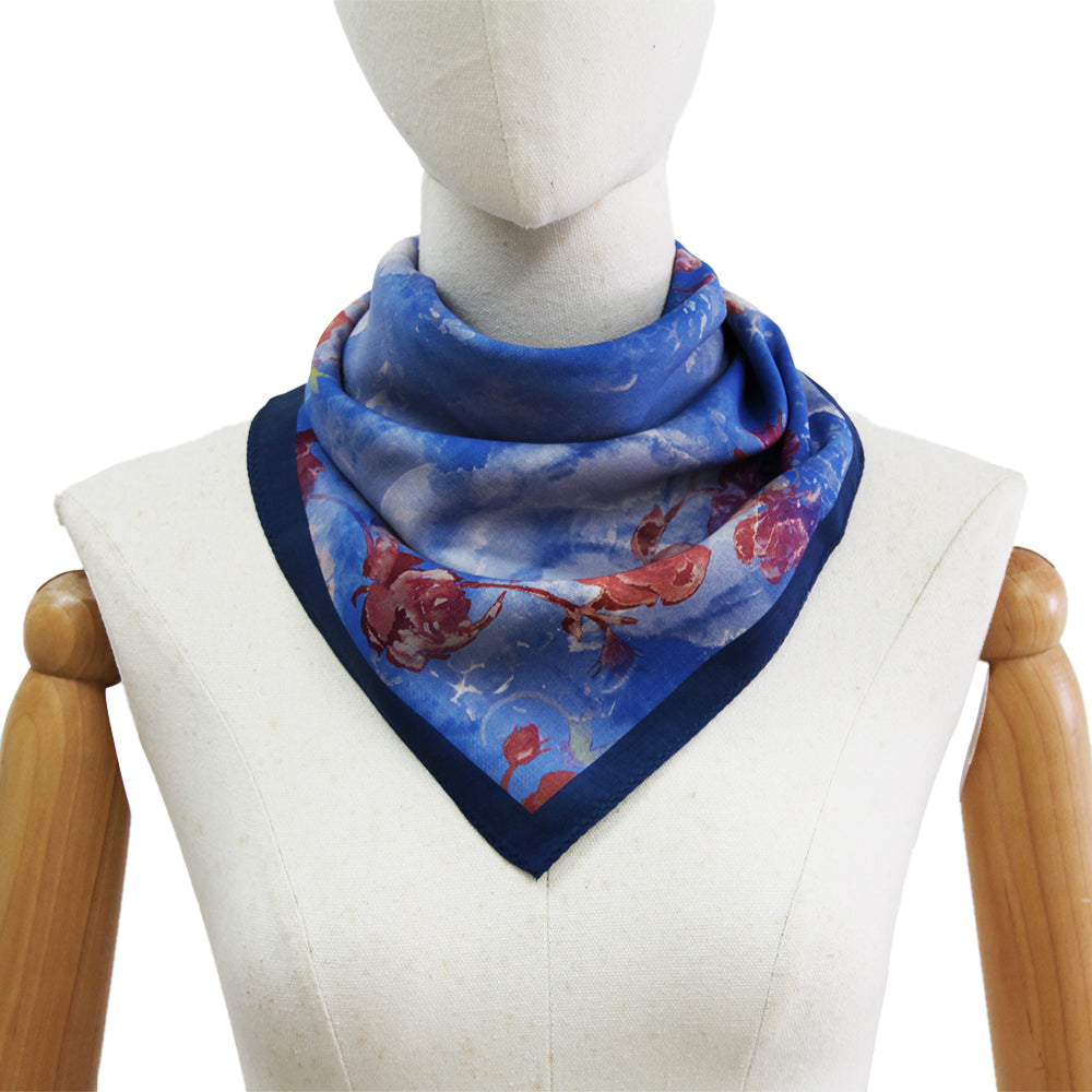 DANA XU 25”x25ââ‚?Rose Fiber Silk Scarf for Women Plant Fiber Eco-Friendly Breathable Naturally Scented Renewable Recycled
