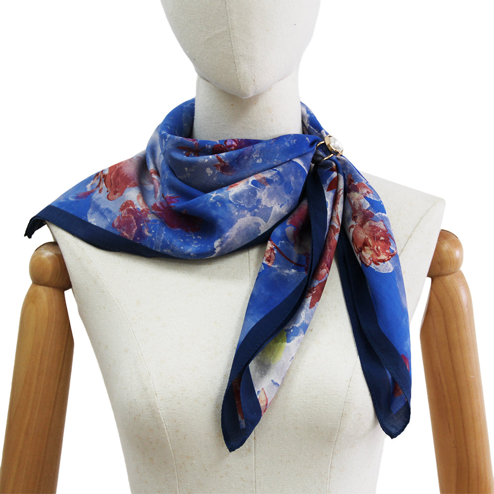DANA XU 25”x25ââ‚?Rose Fiber Silk Scarf for Women Plant Fiber Eco-Friendly Breathable Naturally Scented Renewable Recycled