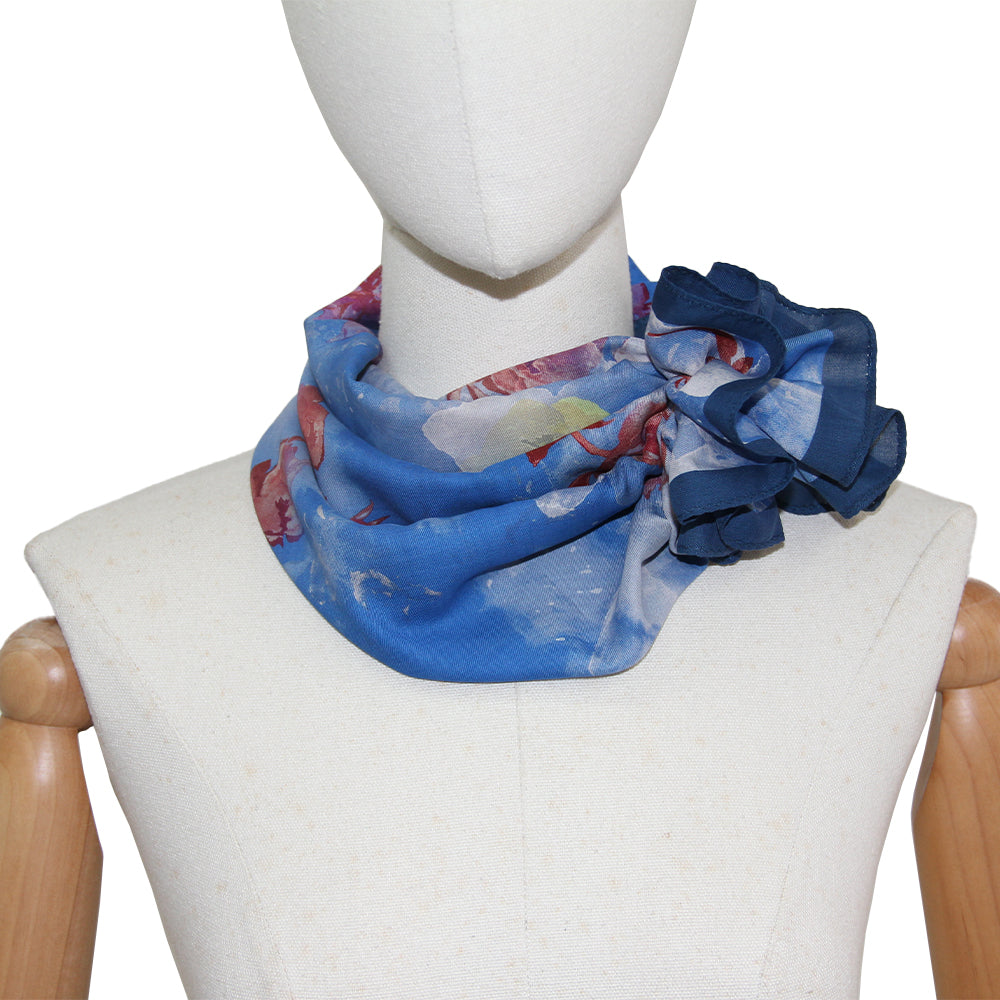DANA XU 25”x25ââ‚?Rose Fiber Silk Scarf for Women Plant Fiber Eco-Friendly Breathable Naturally Scented Renewable Recycled